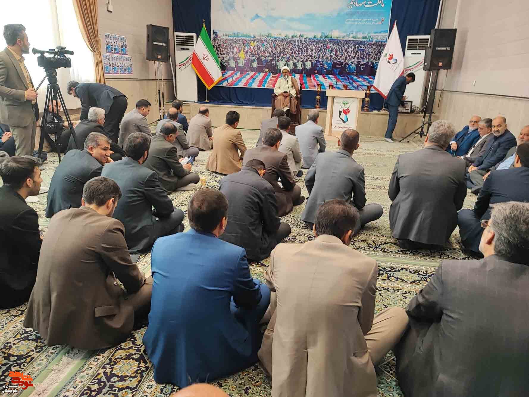 مراسم اربعین شهدای حادثه تروریستی کرمان در حسینیه شهدای زاهدان برگزار شد