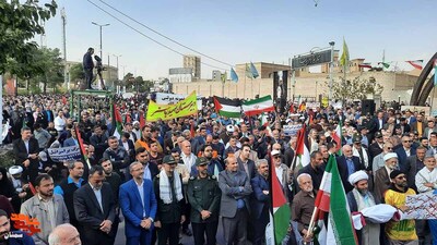 اجتماع ضد صهیونیستی سمنانی‌ها برای حمایت از مردم مظلوم غزه- بیست و هفتم آبان ۱۴۰۲ معراج شهدا