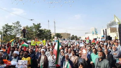 اجتماع ضد صهیونیستی سمنانی‌ها برای حمایت از مردم مظلوم غزه- بیست و هفتم آبان ۱۴۰۲ معراج شهدا